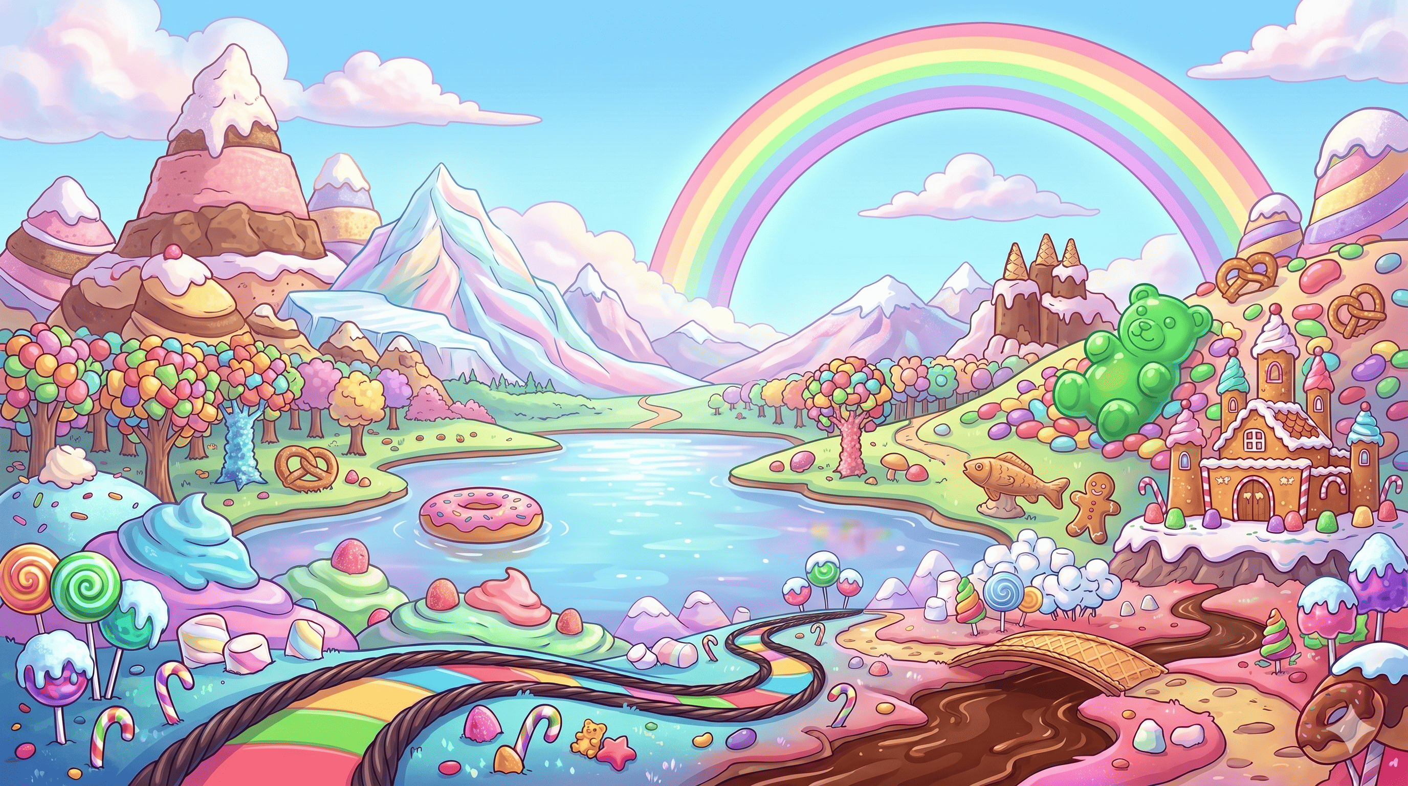 Fame titles candy cosmos background